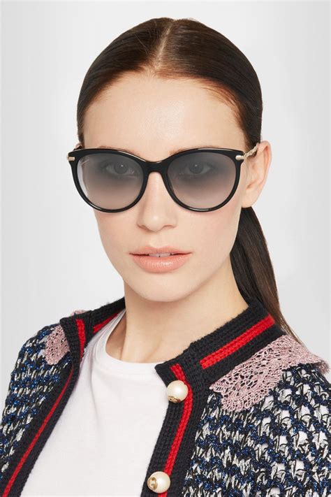 gucci cat-eye acetate and gold-tone sunglasses|cat eye gucci sunglasses women's.